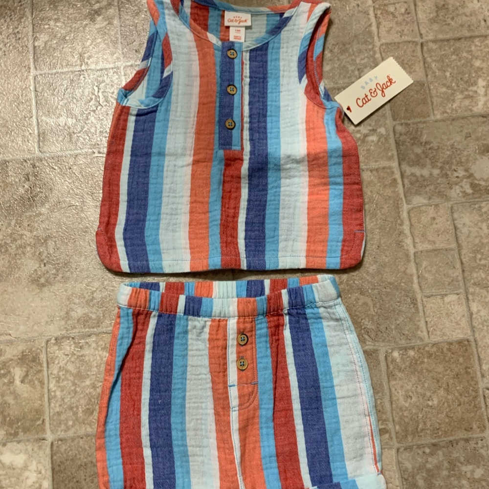 NWT Cat and Jack Patriotic Summer Set